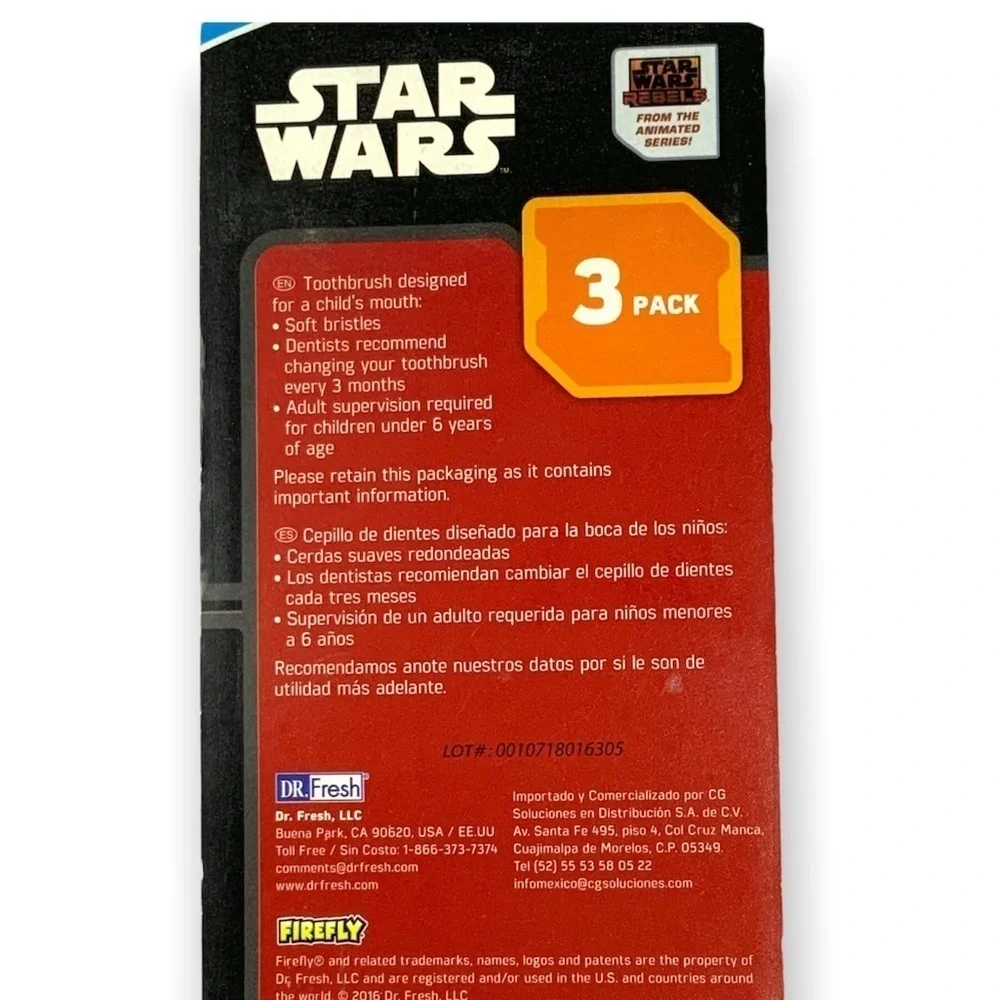 Firefly Star Wars Kids Toothbrushes Pack of 3